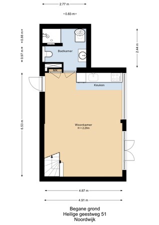Floorplan - Heilige Geestweg 51, 2201 JR Noordwijk